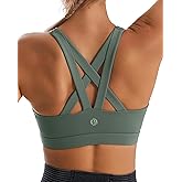 RUNNING GIRL Sports Bras for Women,Padded Strappy Sports Bras Criss-Cross Back Medium Support Sports Bras with Removable Cups