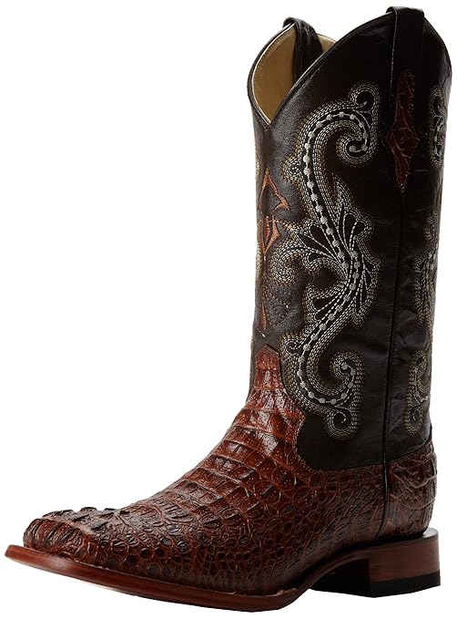 square toe crocodile boots