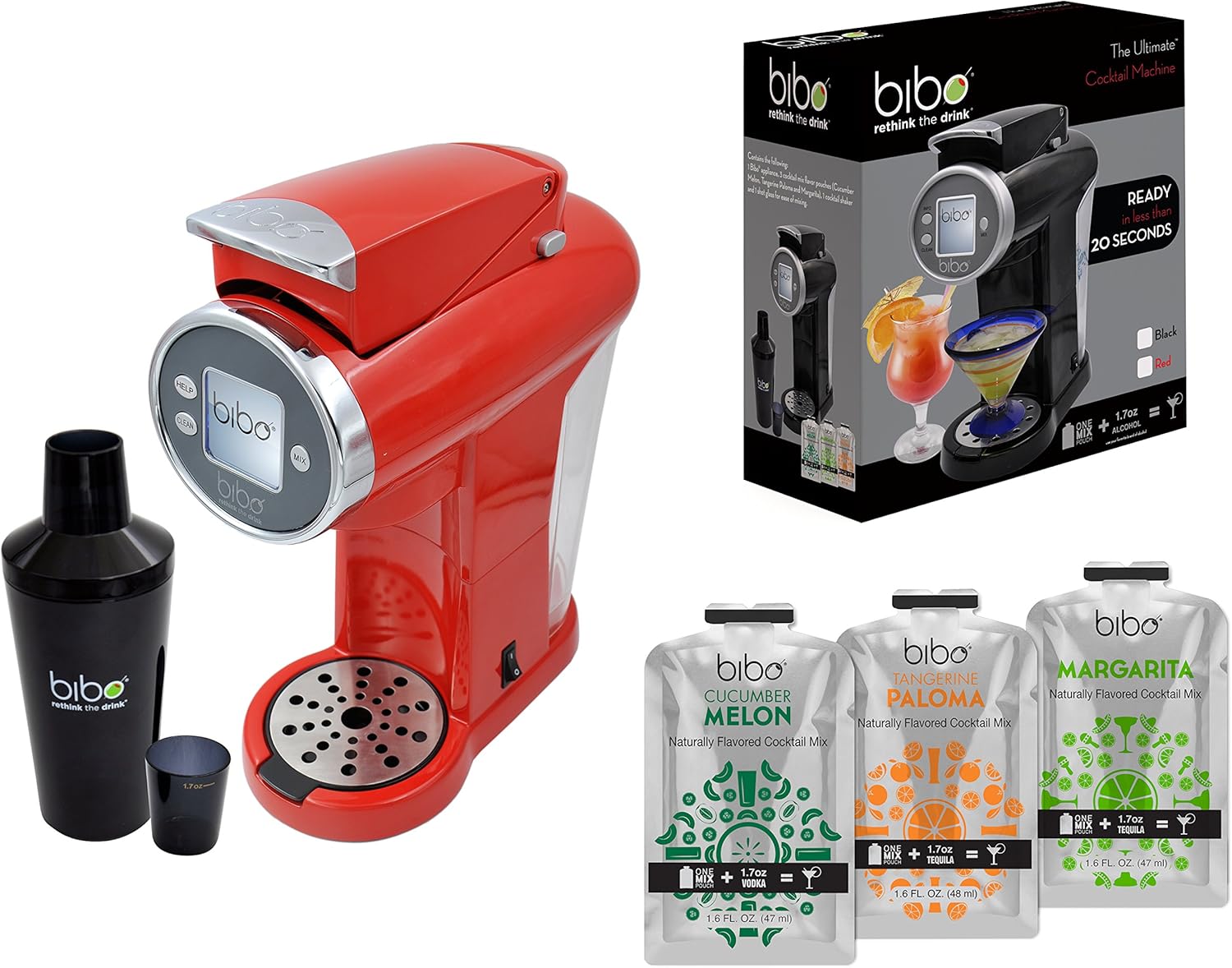 Bibo Barmaid Smart Cocktail Machine - Red