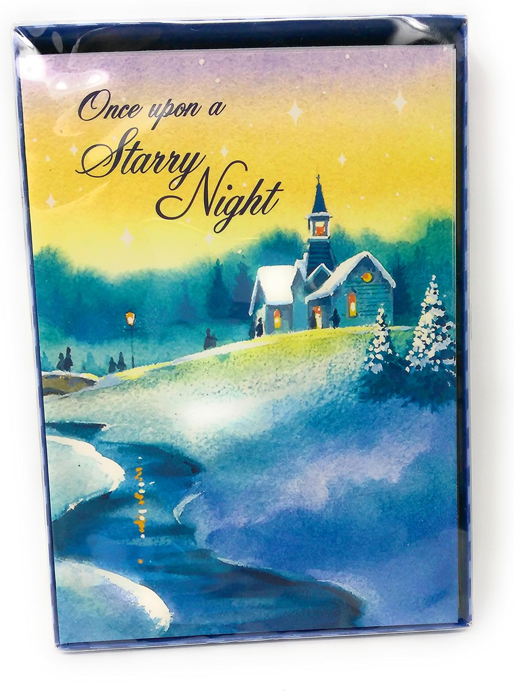 Once upon a Starry Night Box set Paper Cards with Envelopes Happy Holiday Greeting