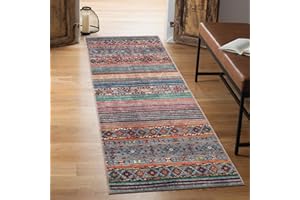 Keen Home Design Machine Washable Area Rugs with Non-Slip Backing, Ideal for Hallway, Living Room, Bedroom, Kitchen and Laundry Room, Vintage Moroccan and Low Pile Rug - (2'6'' x 7')
