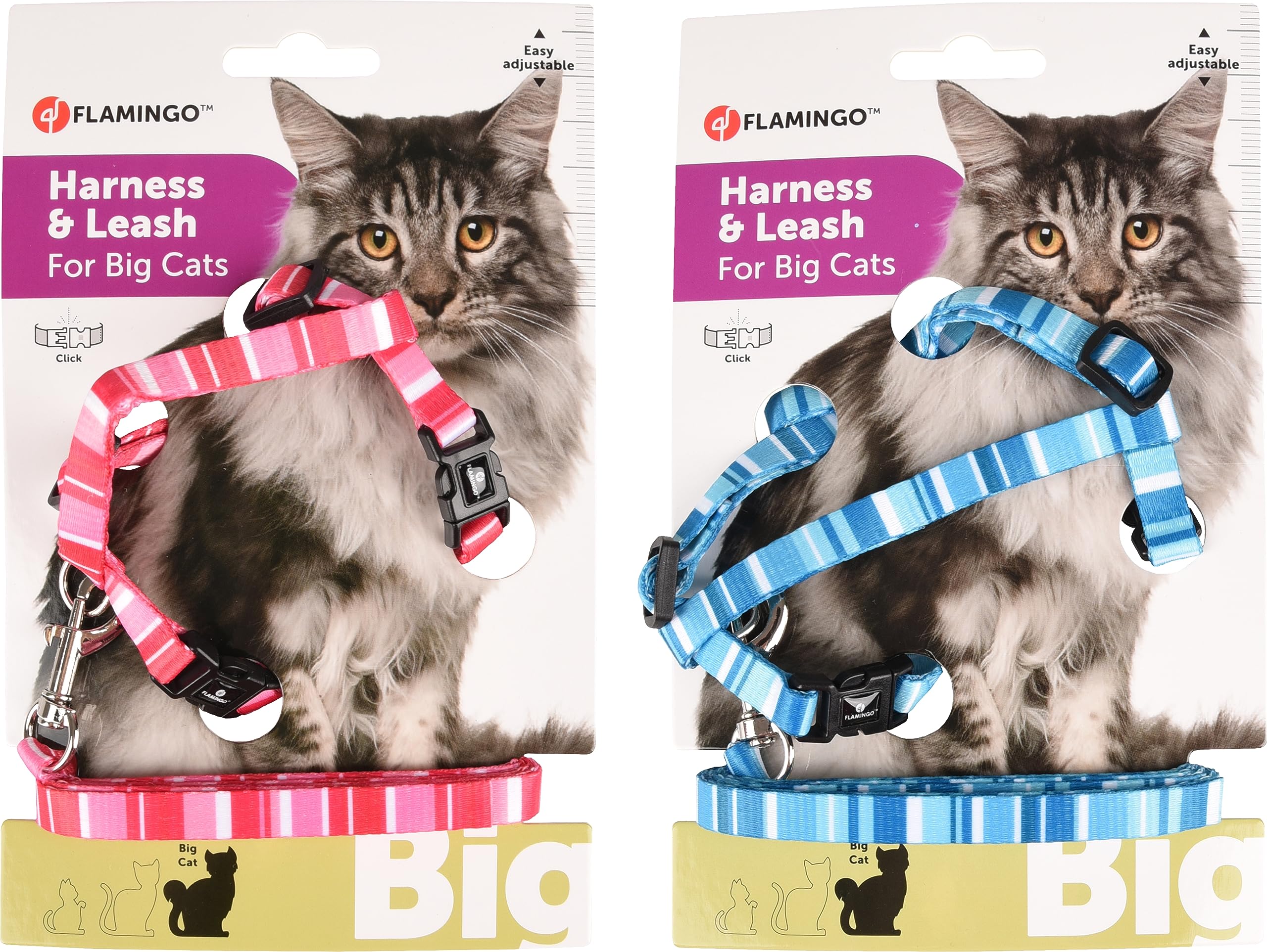 Flamingo Cat Harness with leash Alfry Multiple colours 25-40cm 35-55cm 100cm 10mm — image 1