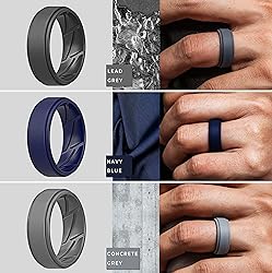 ThunderFit Silicone Wedding Rings for Men, Airflow