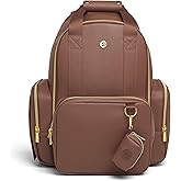 HUGGIES Unisex-adult Signature Hug Pack Diaper Backpack, Cognac Leather, One Size