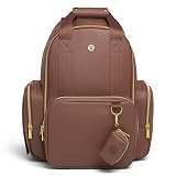 HUGGIES Unisex-adult Signature Hug Pack Diaper Backpack, Cognac Leather, One Size
