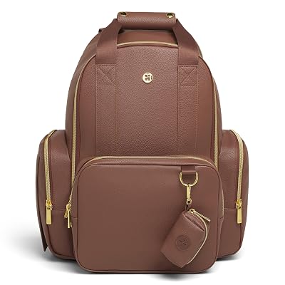 HUGGIES Unisex-adult Signature Hug Pack Diaper Backpack, Cognac Leather, One Size