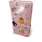Shag Wear Cats in the Garden Large Animal Wallet for Women and Teen Girls Faux Vegan Leather 7" Pink