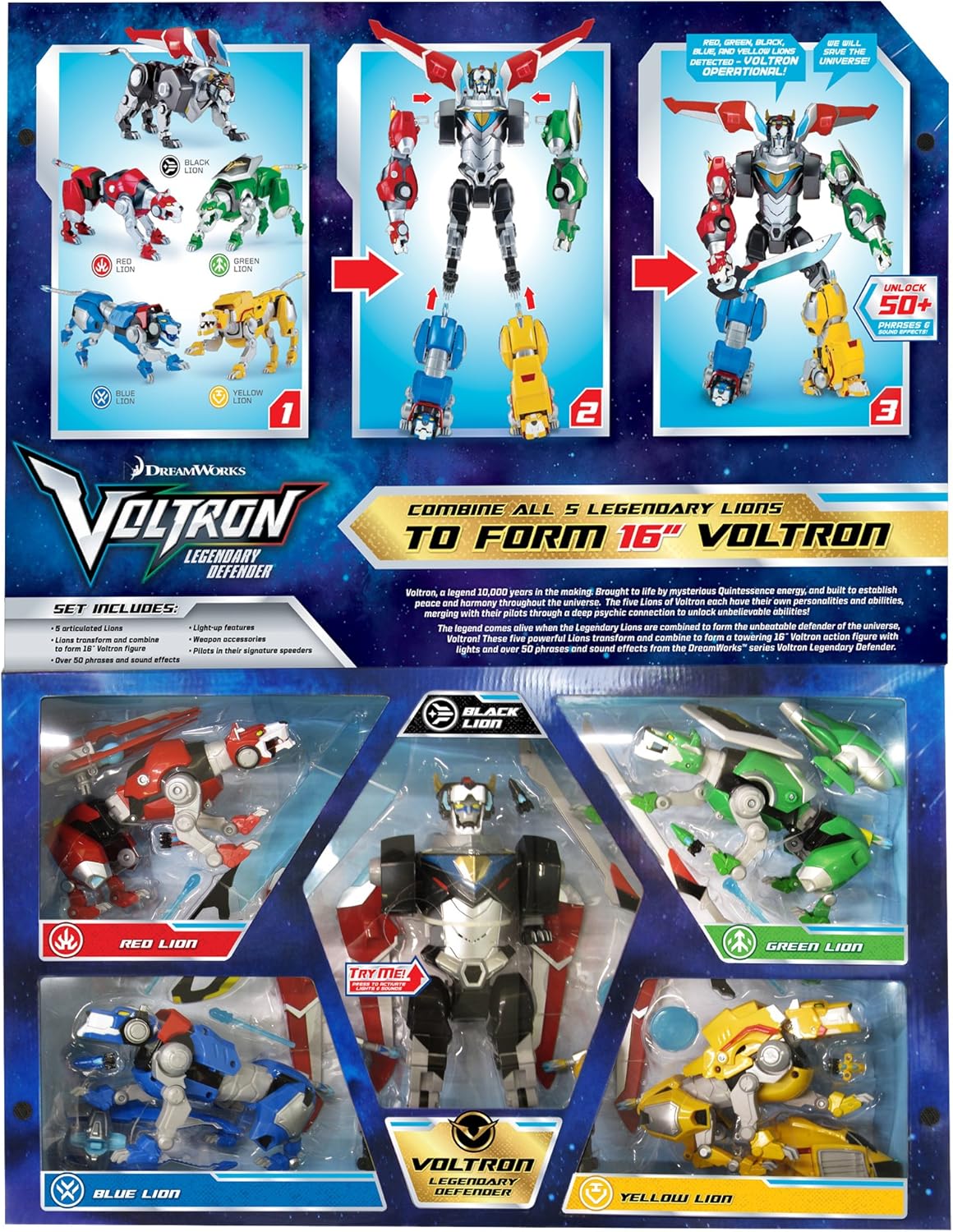 voltron legendary defender 5 lions bundle set with lights and sounds