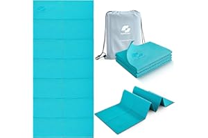 GymCope Foldable Yoga Mat for Travel, 68"x24" Folding Travel Gym Mat for Women Yoga Studio, Packable and Portable Pilates Mat with Storage Bag Easy to Carry, Lightweight Travel Workout Mat, 2mm/4mm