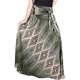LOFBAZ Long Maxi Skirts for Women Gypsy Hippie Clothes Bohemian Boho Dress Plus