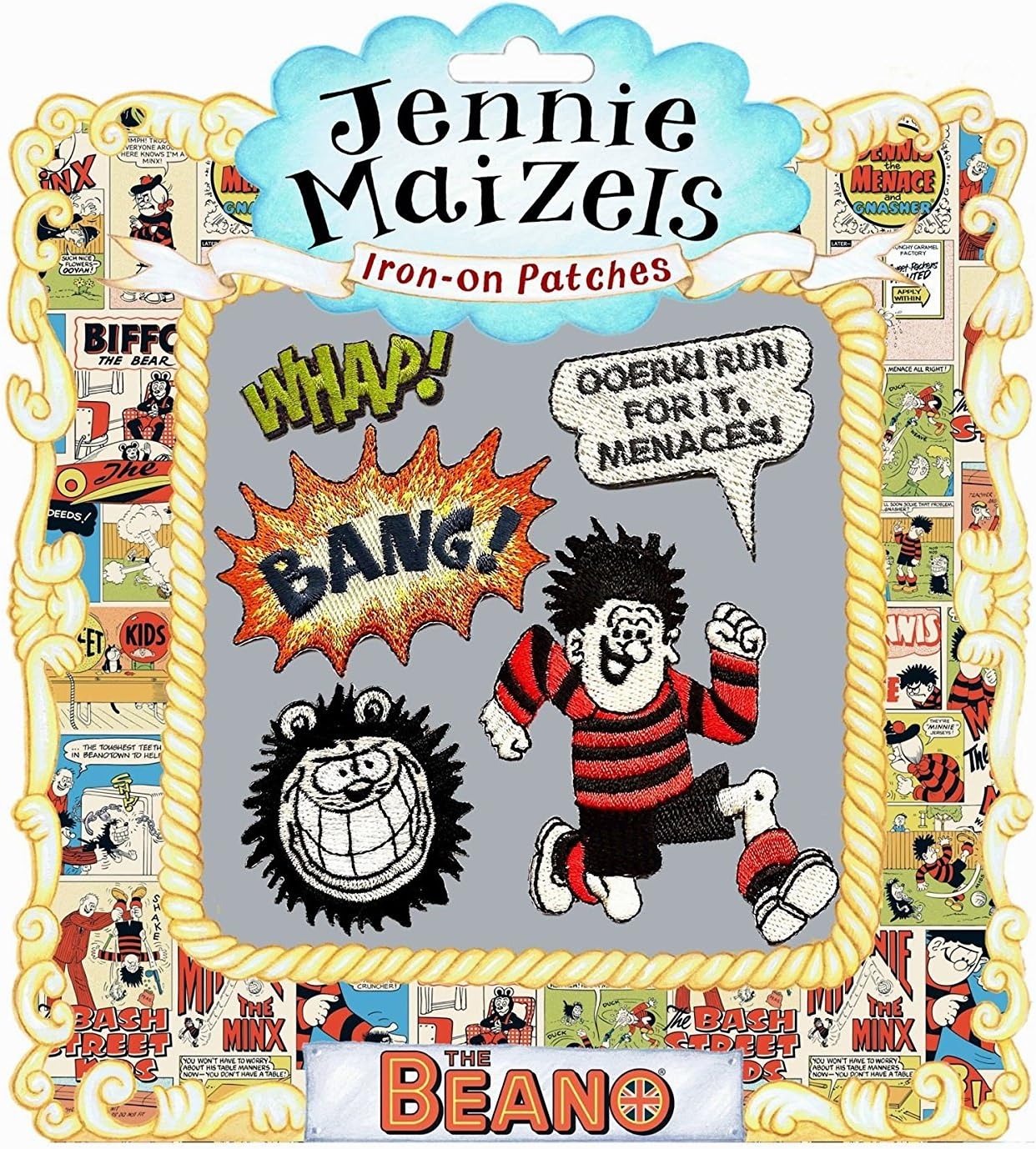 Iron on Clothes Plasters / Patches - Set of 5 Beano Designs by Jennie Maizels