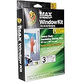Duck MAX Strength Heavy Duty Insulating Film Window Kit, 3-Window, 62-Inch x 126-Inch, Indoor, 284351