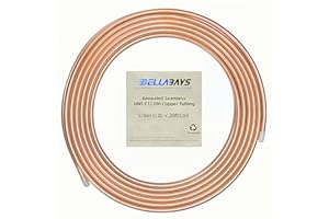 BELLA BAYS Copper Tubing 5/8" OD x 0.562" ID x 20 ft, 99.9% C12200 ASTM B280 Refrigeration ACR Tubing Seamless Soft Coil Round T2 Pure Copper Tube for HVAC System, Refrigerator, Industry, DIY