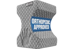 5 STARS UNITED Knee Pillow for Side Sleepers - Hip Pain Relief, Memory Foam Leg Cushion for Side Sleeping - Between Legs Pillow for Sciatica & Lower Back Pain, Gray