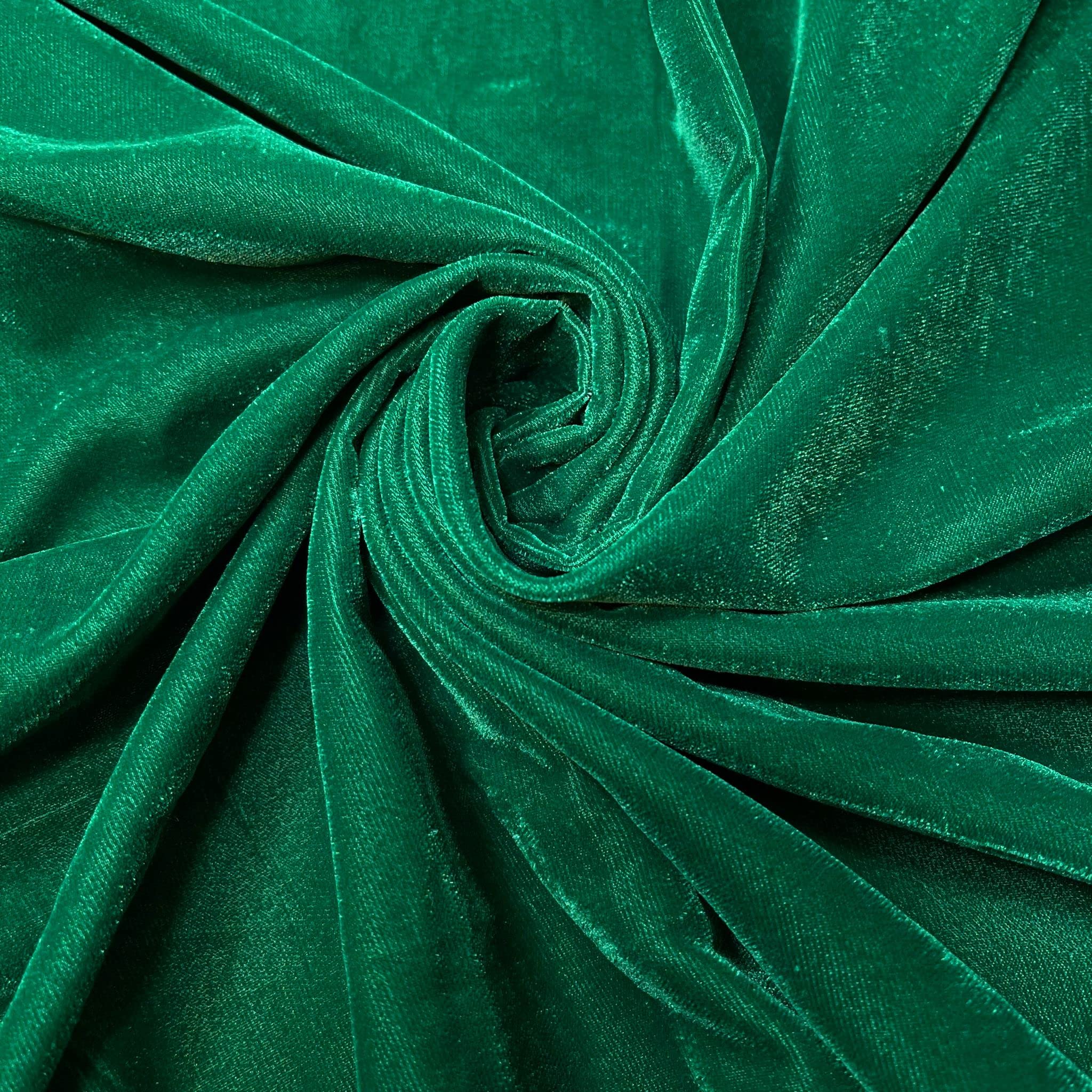 Three Crown Velvet Fabric Soft Strong Material - Home Decor, Curtains, Upholstery, Dress - 112cm Wide (Emerald Green, 1 Meter)