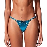 Cute and Spicy Elara Naughty Silk Underwear Women's Everyday Thong (US, Alpha, Medium, Regular, Regular, Blue)