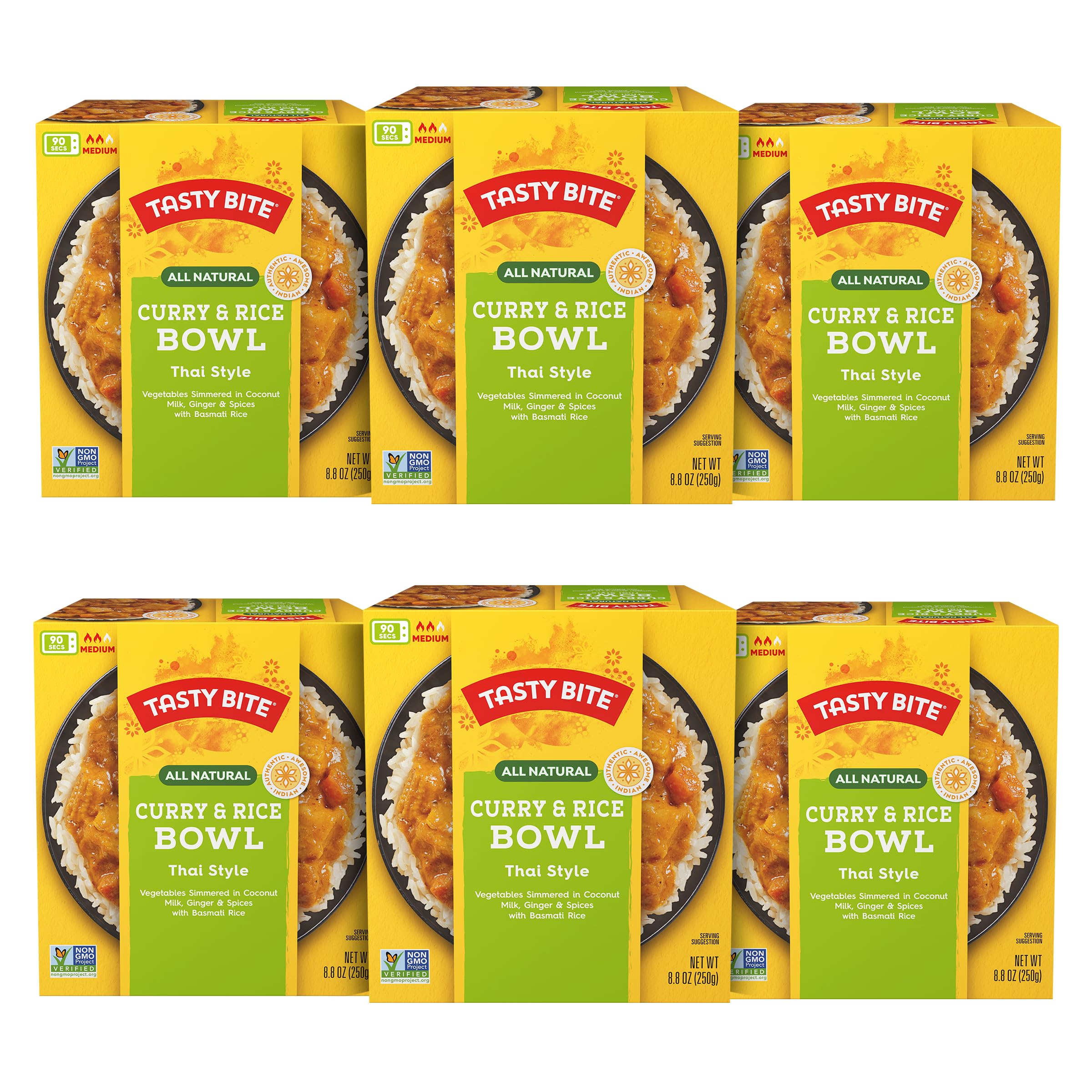 Photo 1 of ***Factory seal***

Tasty Bite Thai Style Curry & Rice Bowl, 8.8 Ounce, Pack of 6, Ready to Eat Microwaveable, Vegetarian, Gluten Free