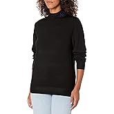 Armani Exchange Womens Merino Wool Blend Logo Neck Turtleneck Sweater