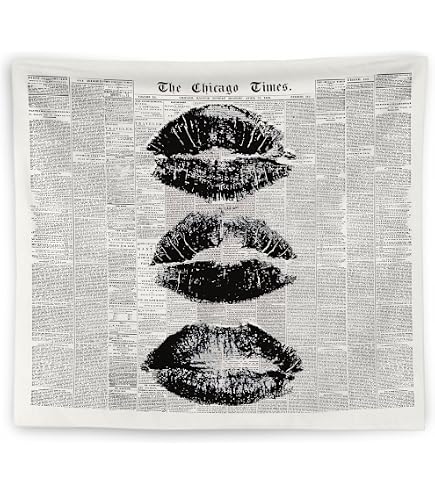Vintage Chicago Times Newspaper Print Canvas Wall Art 12x16 Or 20x28 Inch Unframed Red Lips Decor For Living Room Bedroom Or Dorm Vintage Wall Art G 601100211120423