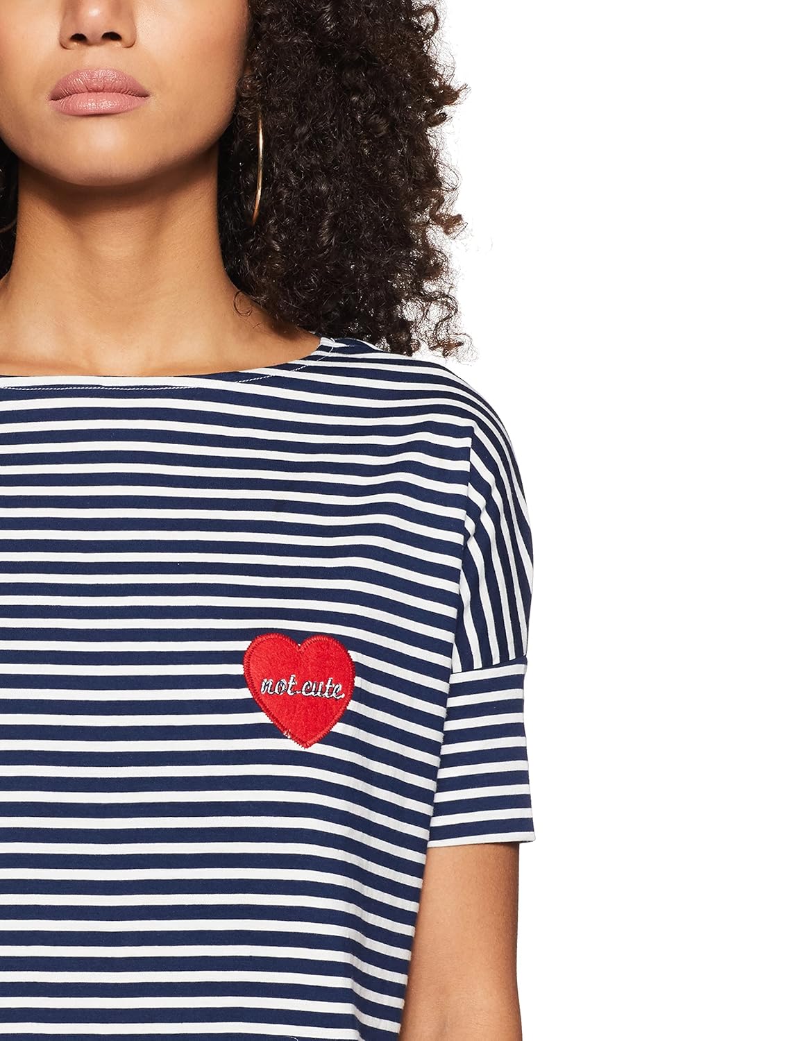 symbol amazon brand women's striped loose fit t-shirt