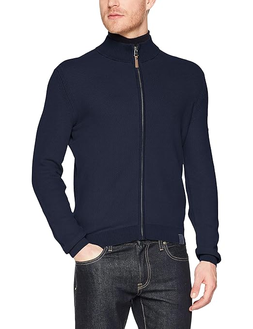 camel active Herren Stand Up Jacket GMD Strickjacke