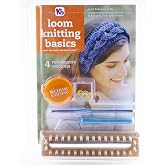 Authentic Knitting Board Knitting Reference Guide/Tool Kit, with 32 peg wood loom
