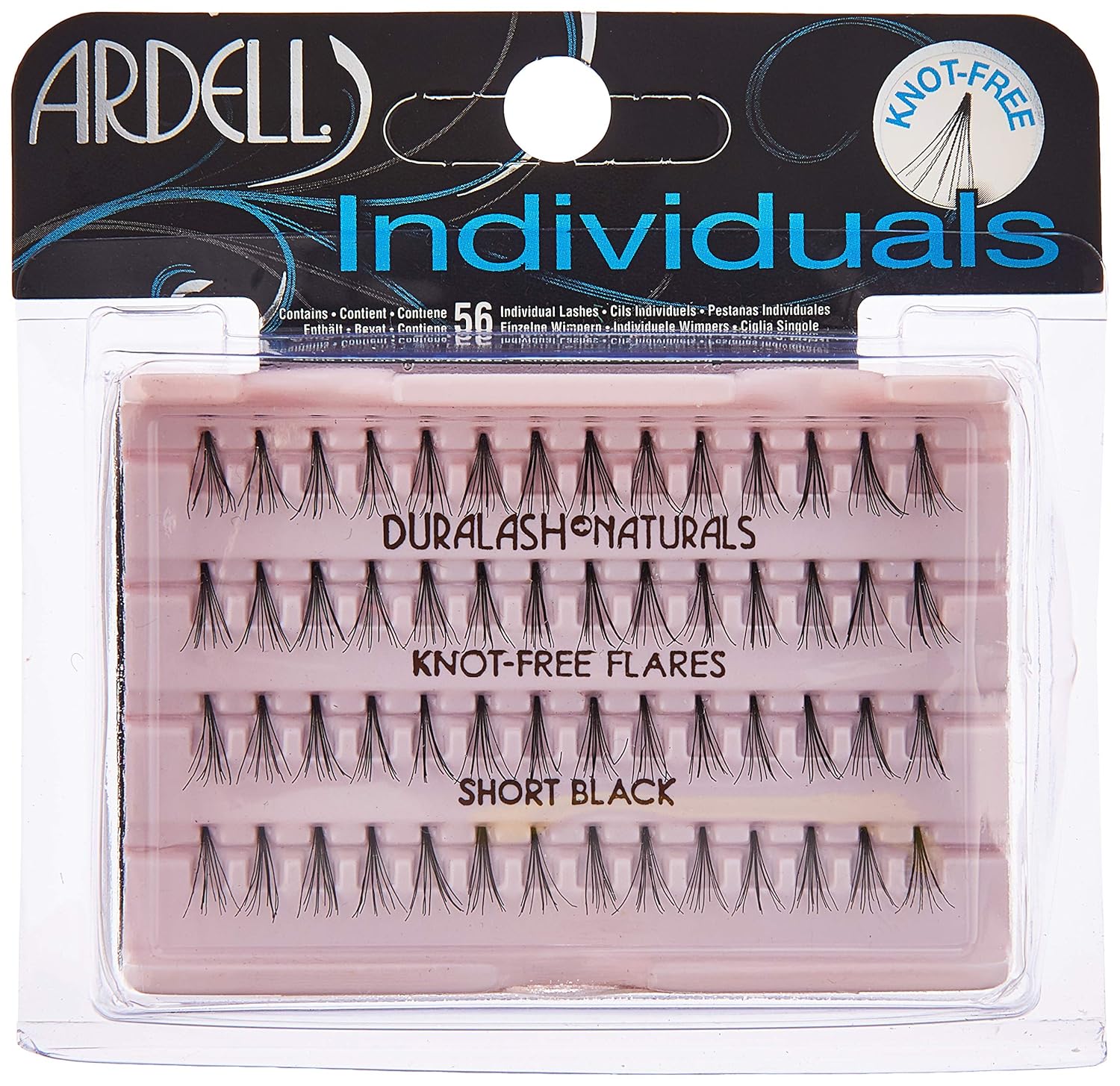 Ardell DuraLash Naturals Flare Individual Lashes, Short Black 56 ea (Pack of 2)