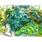 heidifeathers Dyed Curly Wool Locks - Green