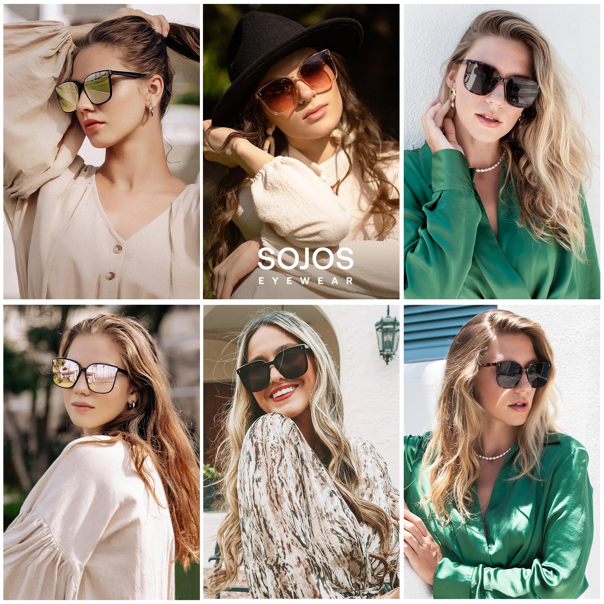 SOJOS Sunglasses for Women Men Vintage Style Shades SJ2157
