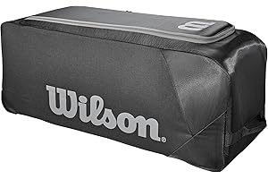 WILSON Sporting Goods Team Gear Bag on Wheels, Black , 39.5"L x 14"W x 15"H