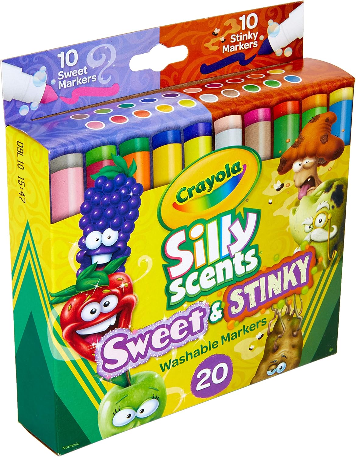 Crayola Silly Scents Sweet & Stinky Scented Markers, 20Count, Washable Markers, Gift for Kids, Age 3, 4, 5, 6: Toys & Games