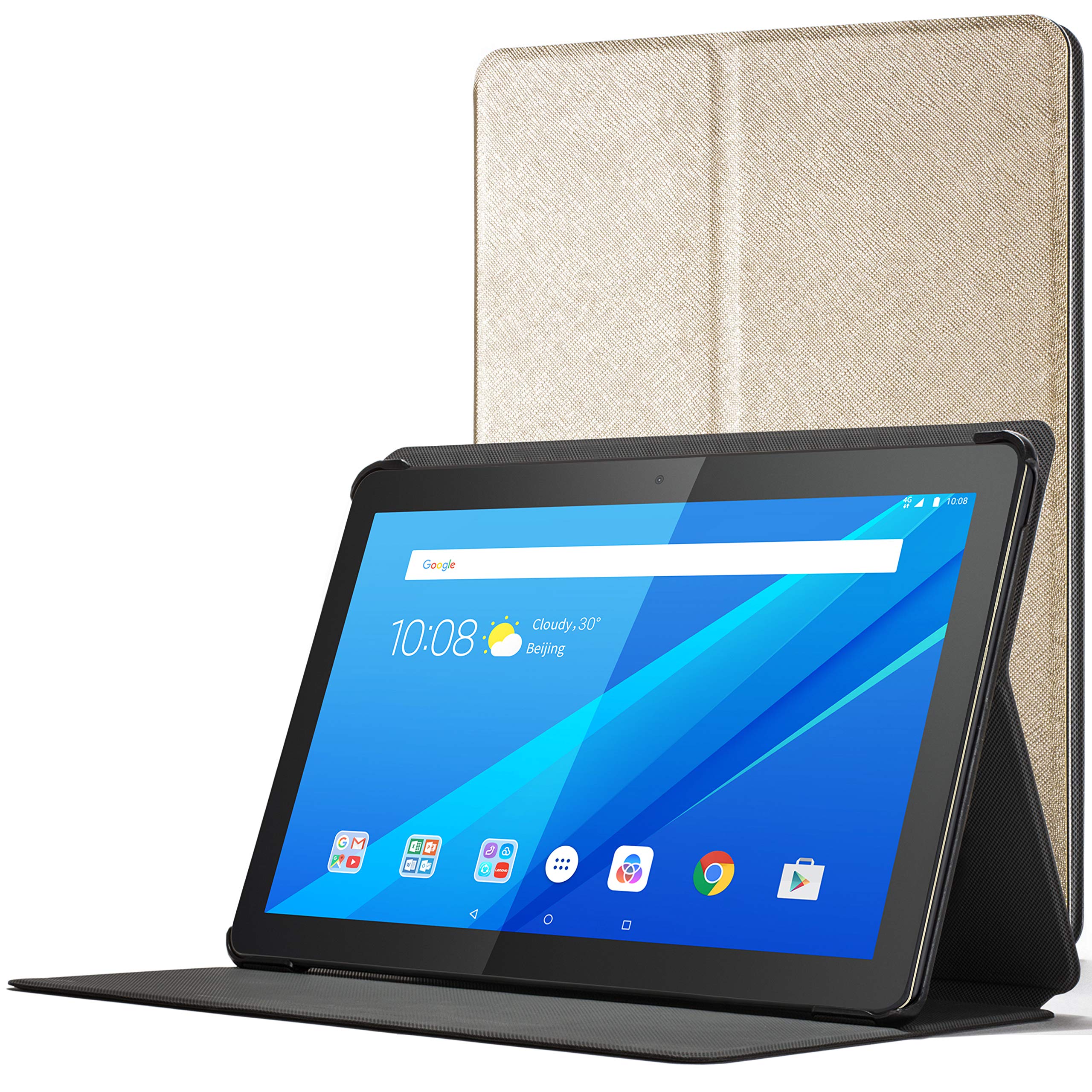 Forefront Cases Cover for Lenovo Smart Tab M10 - Does NOT FIT Lenovo Smart TAB M10 HD - Magnetic Protective Case Cover and Stand, Elegant, Slim, Lightweight - Gold