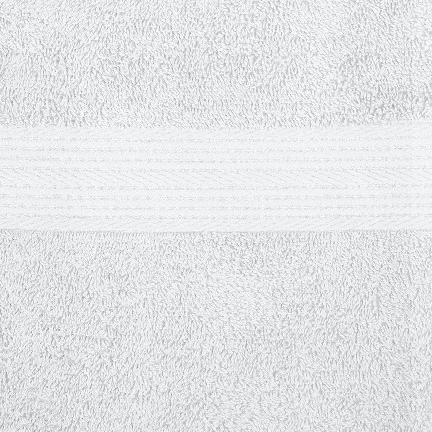 Basics 6-Piece Fade-Resistant Cotton Bath Towel Set - White: Home & Kitchen