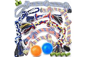 Zeaxuie Assorted Large Dog Toys Set - 14 Pack Interactive Tough Chew Toys for Aggressive Chewers with Tug of War Dog Rope Toys, Squeaky Toys for Medium & Large Dogs