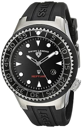 Buy Swiss Legend Men S 21848d Gm 01 Nb Neptune Black Dial Black Silicone Watch Online At Low Prices In India Amazon In