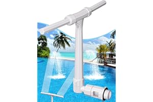 SHAPON Pool Fountain for Above and Inground Pools, Adjustable Waterfall Pool Sprinkler with Dual Spray and 2 Adapter, Swimming Pool Water Temperatures Cooler Accessories, White