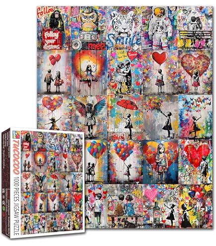 Tucocoo 1000-Piece Graffiti Monkey Jigsaw Puzzle - Colorful Animal Art For Adults & Families