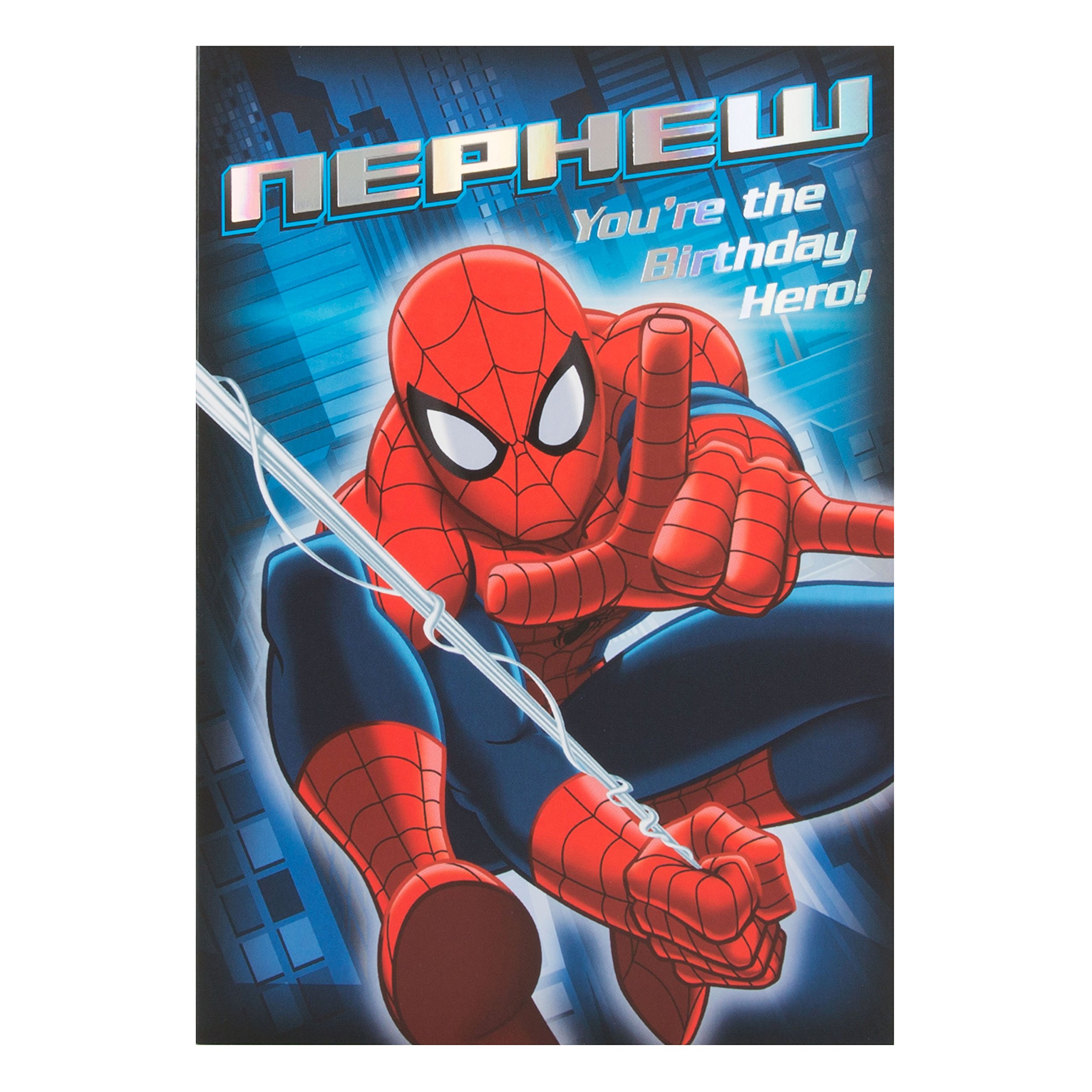 Hallmark Spiderman Nephew Card Hero - Medium