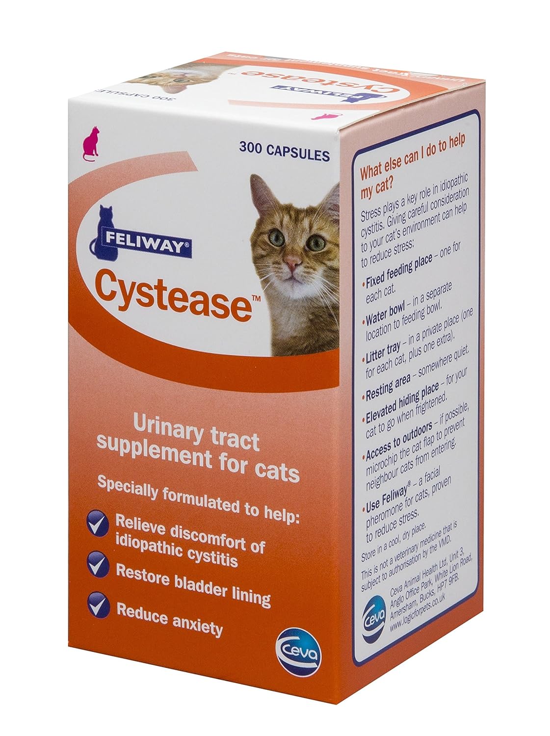 Feliway Cystease Cat Calming Capsules 125mg x 300 Amazon.ca Pet Supplies