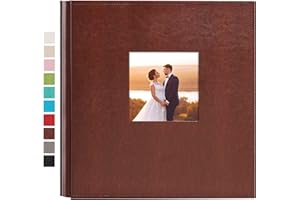 potricher Photo Album 4x6 600 Photos Large Capacity Leather cover Picture Albums with 600 Horizontal and Vertical Pockets for Family Wedding Anniversary Baby (Brown,600 Pockets)