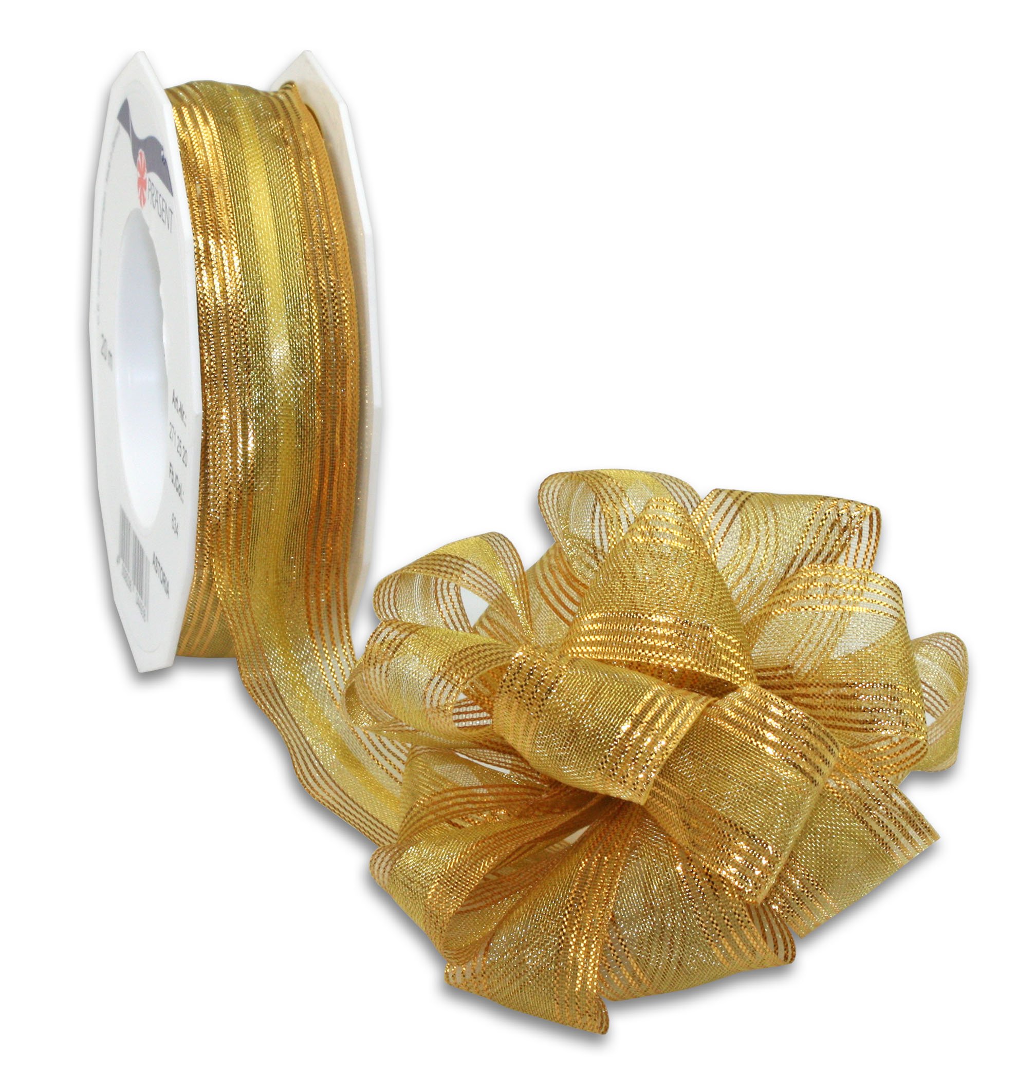 Präsent - Astoria Pull Bow Ribbon Gold 25 mm width, 20 m length