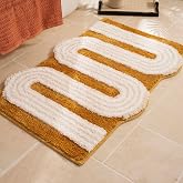 POTSKY Unique Boho Bathroom Rugs, Cute Bath Mat with Funky Design, Fun Bohemian Decor for Bathroom Bedroom, Machine Washable Soft Non-Slip Bath Rug, 30