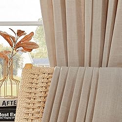 Joydeco Linen Curtains for Living Room,Light