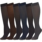 Winterlace Queen Size Trouser Socks for Women, 6 Pairs Plus Stretchy Opaque Knee High Bulk Dress Sock