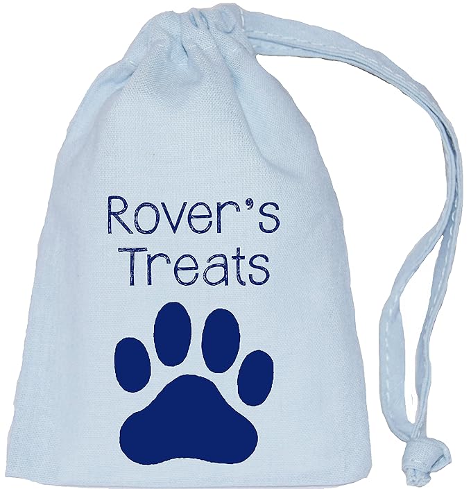 Personalised Dog Treat Bag Blue Cotton Drawstring Bag 3 Sizes SUPPLIED EMPTY Amazon.co.uk