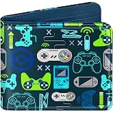 Bistup Cute Leather Wallet for Boys - Cool Credit Card Cash Id Holder Rfid Blocking Bifold Small Wallets With Coin Pocket Slim for Teens Little Boy Youth Funny Game Unique Fun Gamer Design
