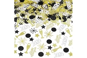 LEESKY 200Pcs Happy New Year Table Confetti 2026 New Years Eve 2026 Confetti for Happy New Year 2026 Table Decorations