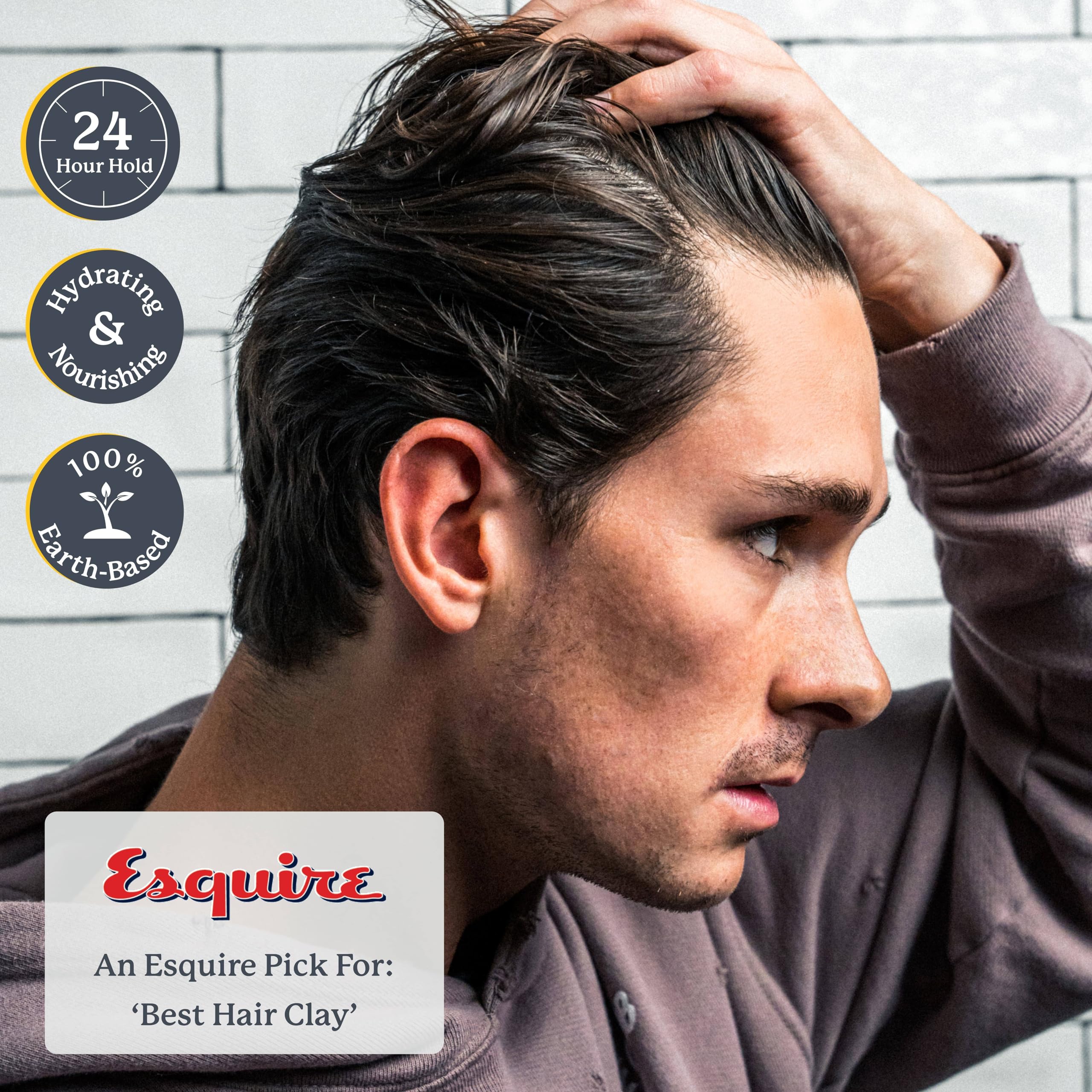 Highland Glacial Hair Clay Pomade - Award winning hair styling clay for men and women made with 100% all natural and organic ingredients that promote hair and scalp health. Low shine, Medium Hold.
