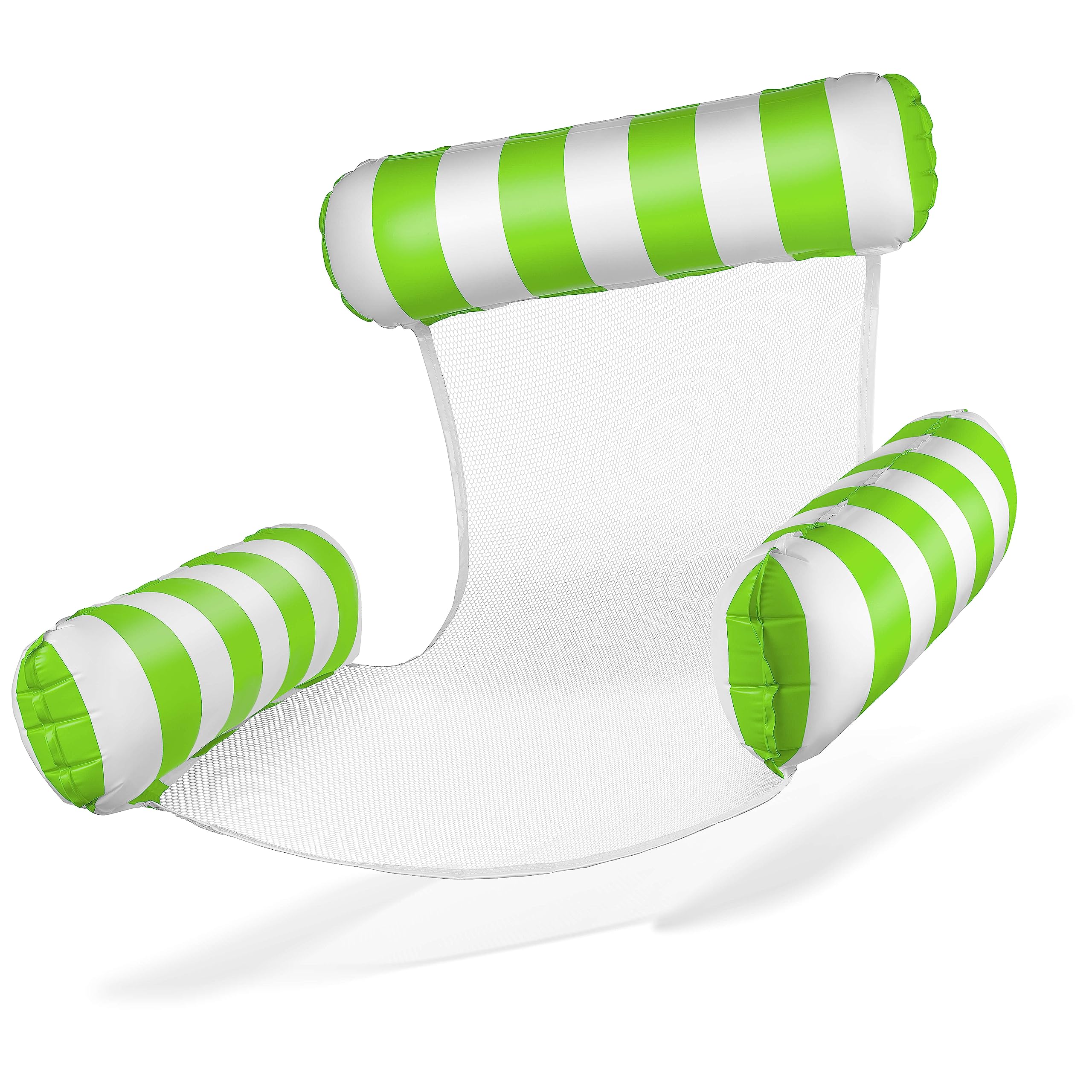 Balinco Air Mattress Pool, Inflatable Chair, Water Chair with Backrest and Armrests, Swimming Seat, Pool Seat, Sun Chair, Water Relax Chair (Green/White)