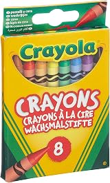 Crayola Wax Colouring Crayons Assorted Colours Pack of 8 Kids Art view 1